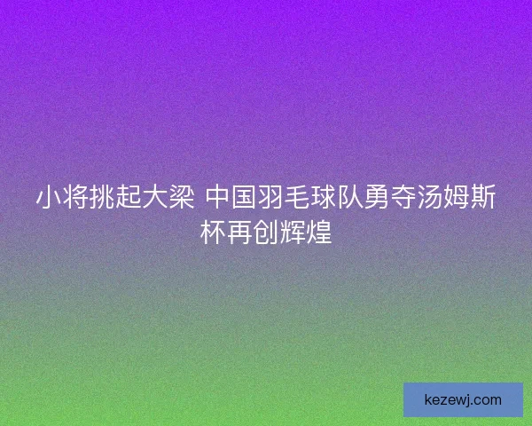 小将挑起大梁 中国羽毛球队勇夺汤姆斯杯再创辉煌